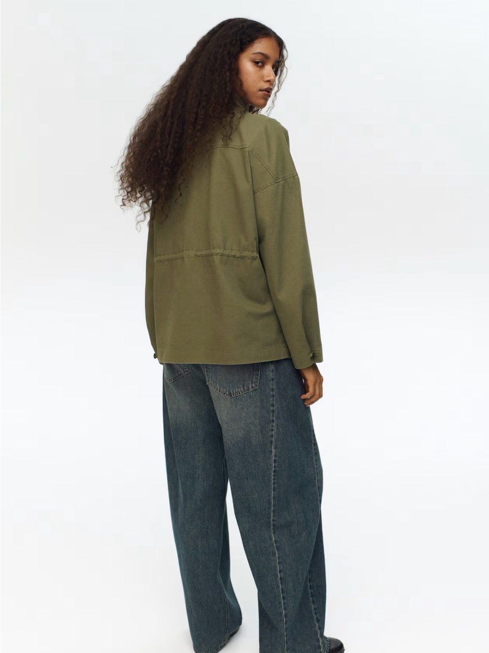 Divided Olive Green Utility Button-Front Jacket - Picture 2 of 5